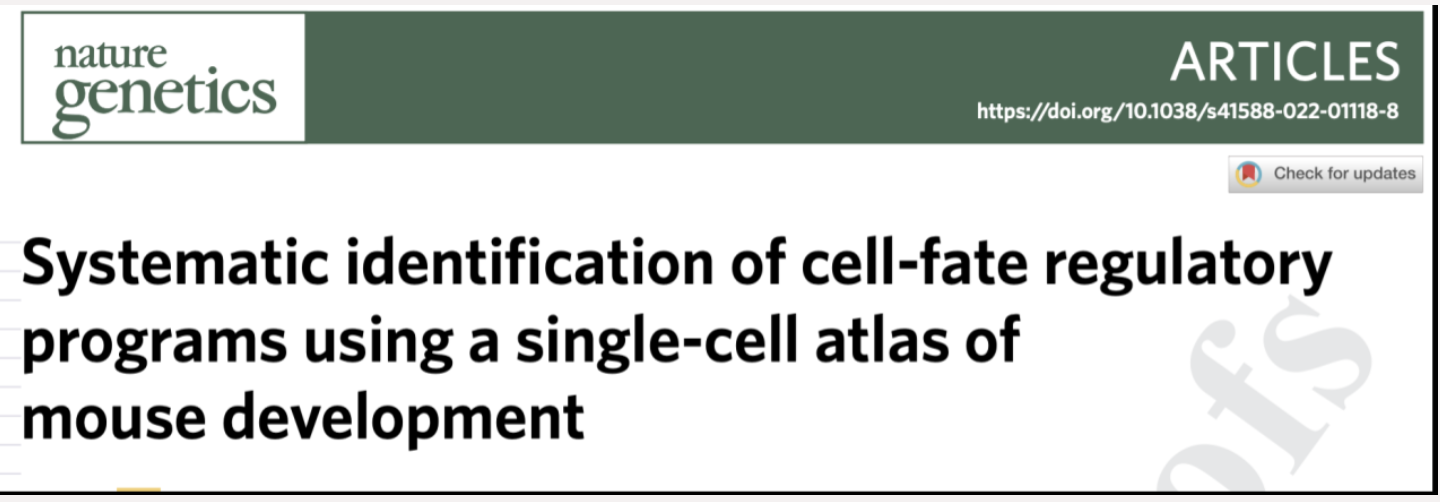 郭国骥/韩晓平团队Nature Genetics报道小鼠发育及成熟细胞图谱并揭示细胞命运决定的共性调控机制